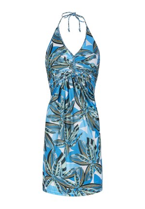 HALTER PALM - Jerseykleid - caribbean skyblue