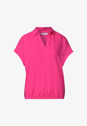 Street One, BLUSENSHIRT MIT HEMDKRAGEN UND ELASTIKSAUM - Poloshirts - magenta dream