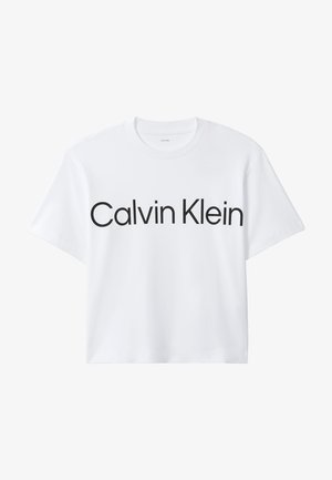 Calvin Klein Jeans, BOXY LOGO GRAPHIC - Μπλουζάκι με στάμπα - bright white