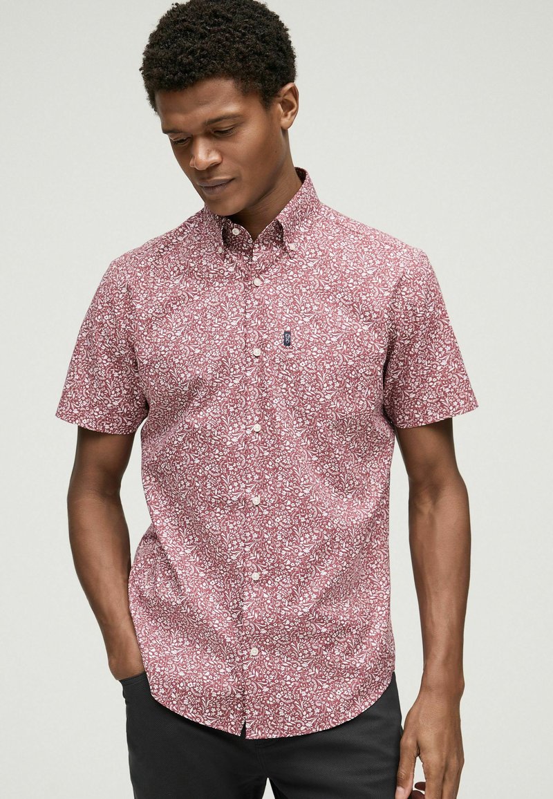 Next SHIRT - Srajca - burgundy red floral