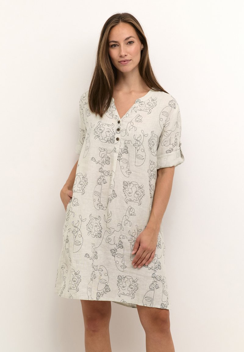 Cream BELLIS CAFTAN SHORT MOLLIE FIT - Kasdienė suknelė - face print