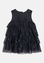 Name IT Mini Abito Corto Glitter Per Bambine – Con Ruches, Maniche Lunghe E Chiusura A Bottoni, Taglio Normale