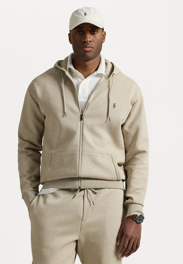 DOUBLE KNIT FULL ZIP HOODIE - Zip-up sweatshirt - tuscan beige heather