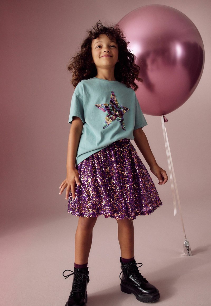 Next REGULAR FIT - A-Linien-Rock - purple sequin