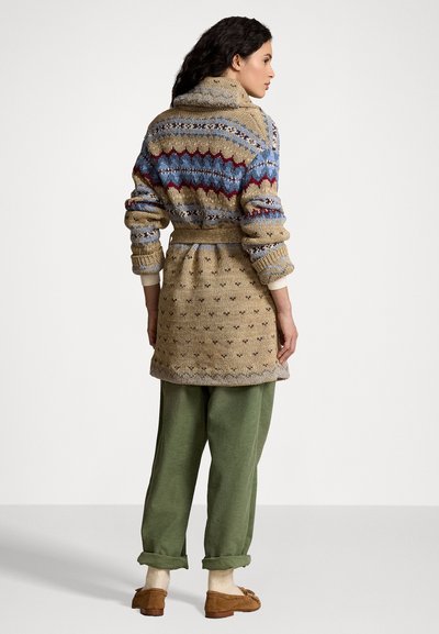 Polo Ralph Lauren WOOL-BLEND SHAWL CARDIGAN - Casaco de malha - tan multi