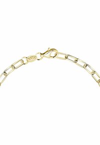 Collana in oro con anelli rettangolari allungati e chiusura a gancio con marchio "925" per argento sterling.