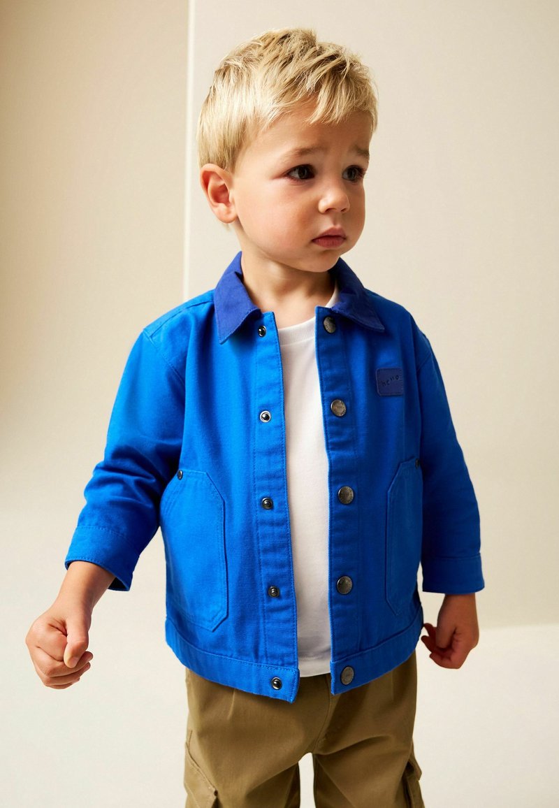T-shirt à col boutonné bleu garçon | Okaïdi & Obaïbi