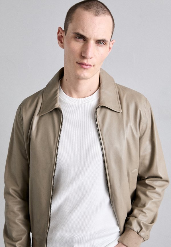 BLOUSON JACKET - Leather jacket - beige3