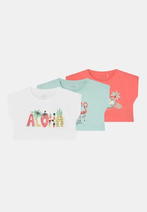 NMFVILMA CROP 3 PACK - T-shirt con stampa - white alyssum