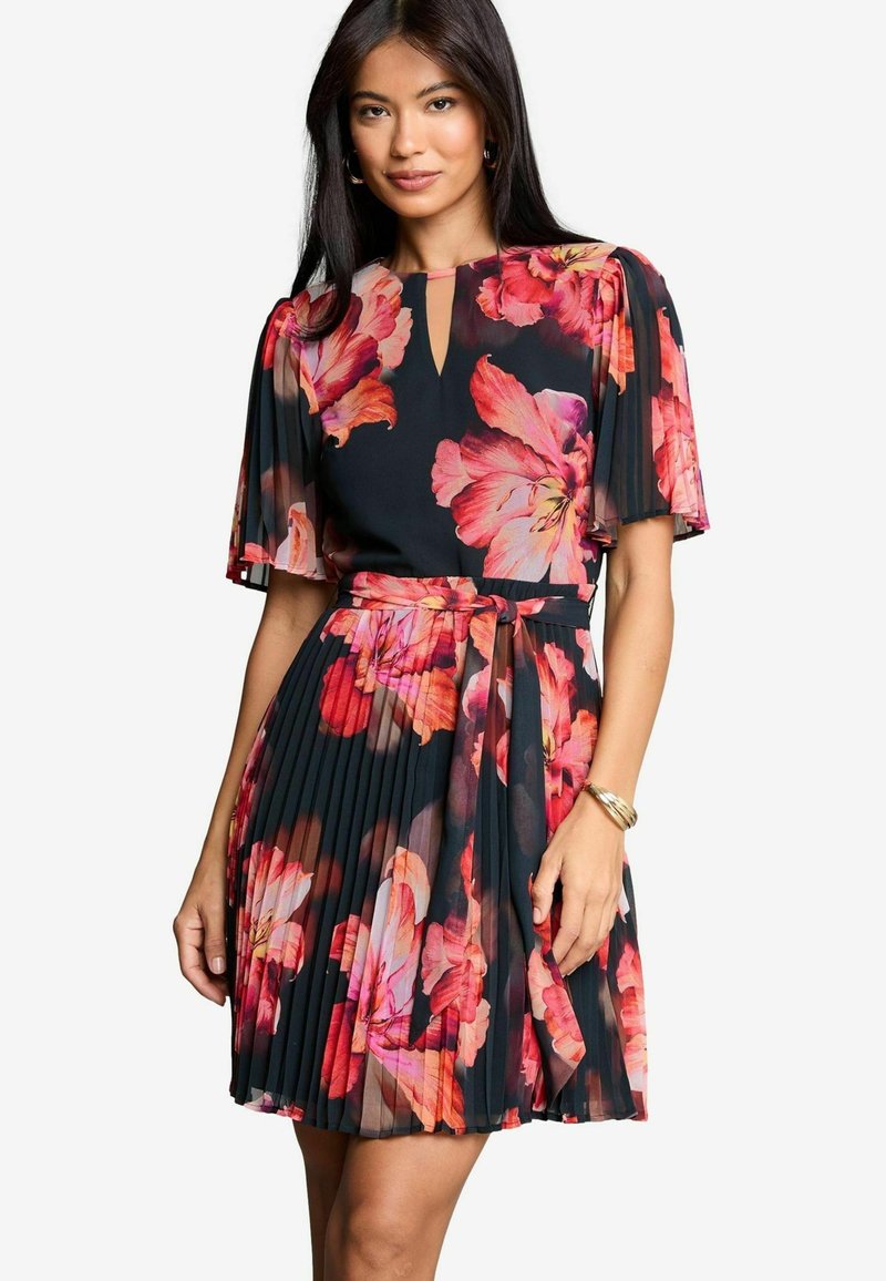 Lipsy REGULAR FIT - FLORAL PLEATED MINI  - Jurk - black