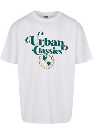 Urban Classics GLOBE LOGO TEE - T-shirt imprimé - white