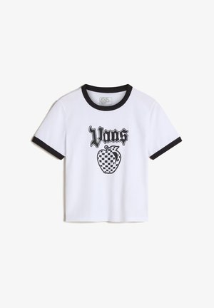 Vans APPLE BOOM RINGER - Triko s potiskem - white/black