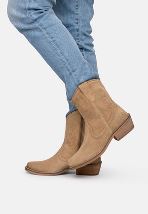 Bottines de cowboy / motard - beige