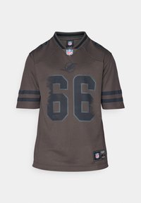 Tamno sivi NFL dres s kratkim rukavima, s brojem "66" u tamnoplavoj boji i timskim logotipom iznad izreza. Tekstura tkanine s prugama.