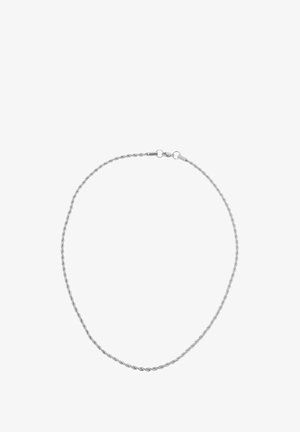 Collana a catena intrecciata in argento, caratterizzata da un design semplice con una superficie liscia e un gancio sicuro. Diametro progettato per un comfort ottimale durante l'indossamento.