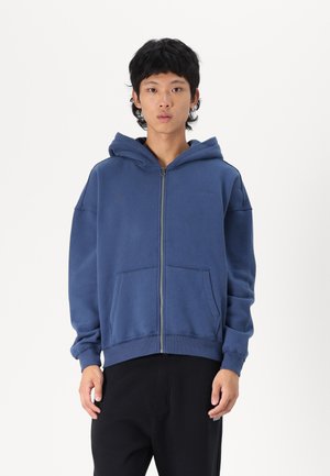 Hollister Co. BOXY LOGO - Zip-up sweatshirt - dark denim