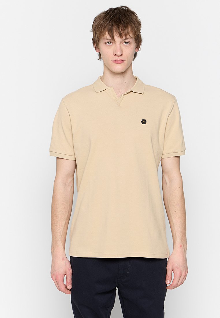 NO EXCESS Poloshirt zandkleur