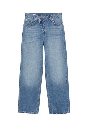 WITH CROSSOVER WAISTBAND - Džínsy s rovným strihom - blue denim