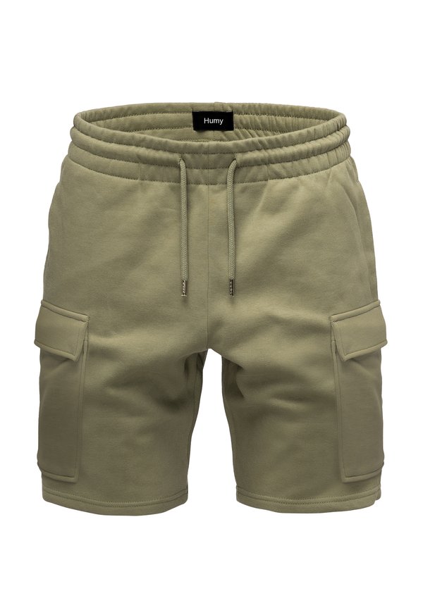 MIT ELASTISCHEM BUND UND CARGOTASCHEN A S - Shorts - olive