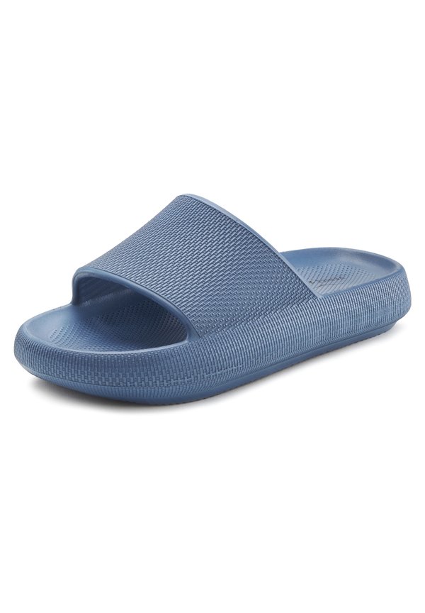 Pantolette flach - dunkelblau