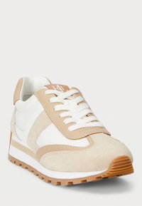 Lauren Ralph Lauren DANI SUEDE & LEATHER SNEAKER - Joggesko - snw wht/sand dune/sand dune