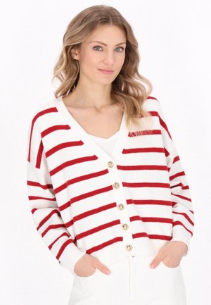 DreiMaster Strickjacke - offwhite red stripe