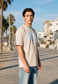 Karl Kani OG EAGLE TEE - T-shirts med print - light sand light blue