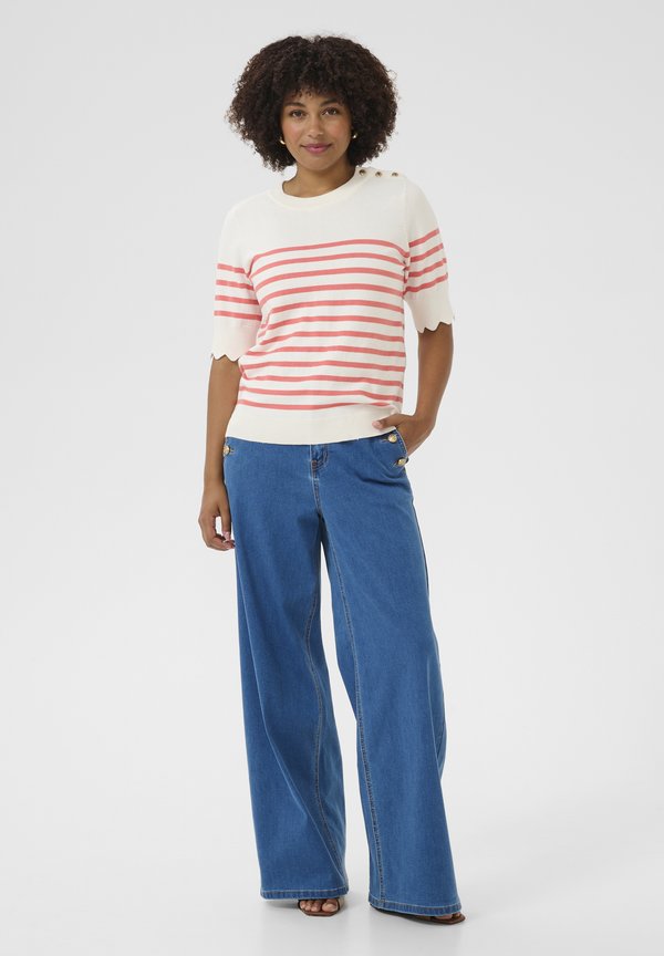 CRVILLEA - Print T-shirt - eggnog porcelain rose stripe4