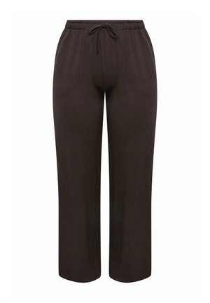 Yours Clothing, PLUS SIZE WIDE LEG TROUSERS - Pantalones deportivos - chocolate