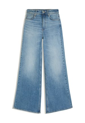 Bershka, HIGH-WAIST WIDE-LEG - JEANS - Wide leg - light blue