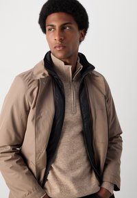 Lindbergh COAT DETACHABLE COLLAR - Cappotto invernale - dark sand