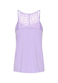 Lazdyno spalvos camisole'y su nėrinių detalėmis, reguliuojamomis petnešomis ir minkšta medžiaga. Turi apvalų iškirpimą ir laisvą siluetą.