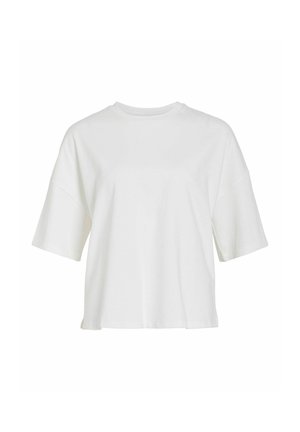VILA, SHORT-SLEEVED T-SHIRT VILYRICA ROUND NECK - Camiseta básica - snow white