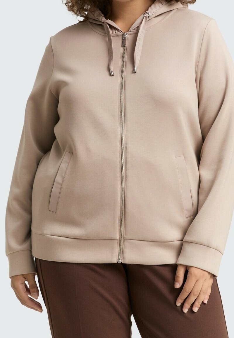 TOM TAILOR Sweat zippé - taupe