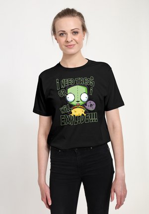 Henry Tiger INVADER ZIM TACO EXPLOSION - T-shirt con stampa - black
