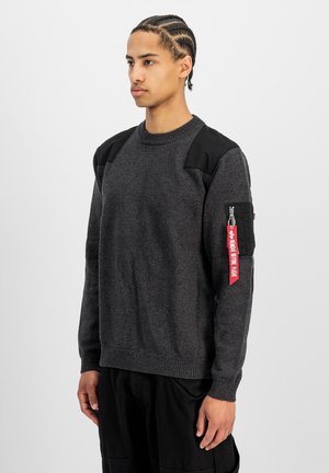 Alpha Industries, KNITTED UTILITY PULLOVER - Maglione - black