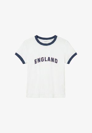 PULL&BEAR, SLIM FIT ENGLAND GRAPHIC - T-SHIRT - Tričko s potlačou - white