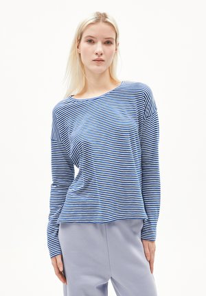 XIANAA LOVELY STRIPES - Long sleeved top - oatmilk lapis blue