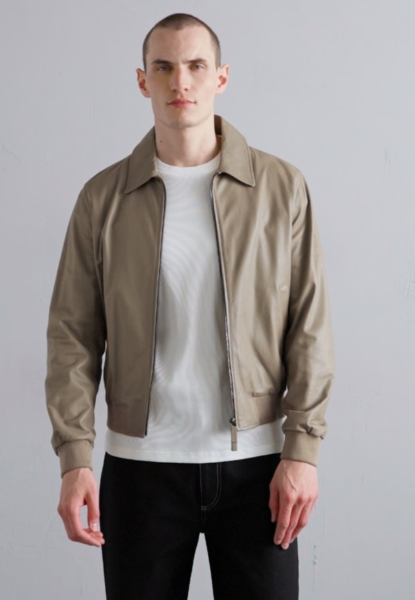 BLOUSON JACKET - Leather jacket - beige4