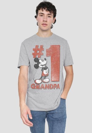 Disney MICKEY MOUSE NUMBER 1 GRANDPA - Print T-shirt - mottled grey