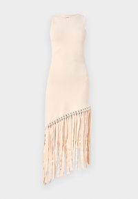 ROBE FRANGES LARGES PERLES DOREES - Robe de jour - ecru