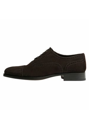 ROBERTO - Snøresko - dark brown suede