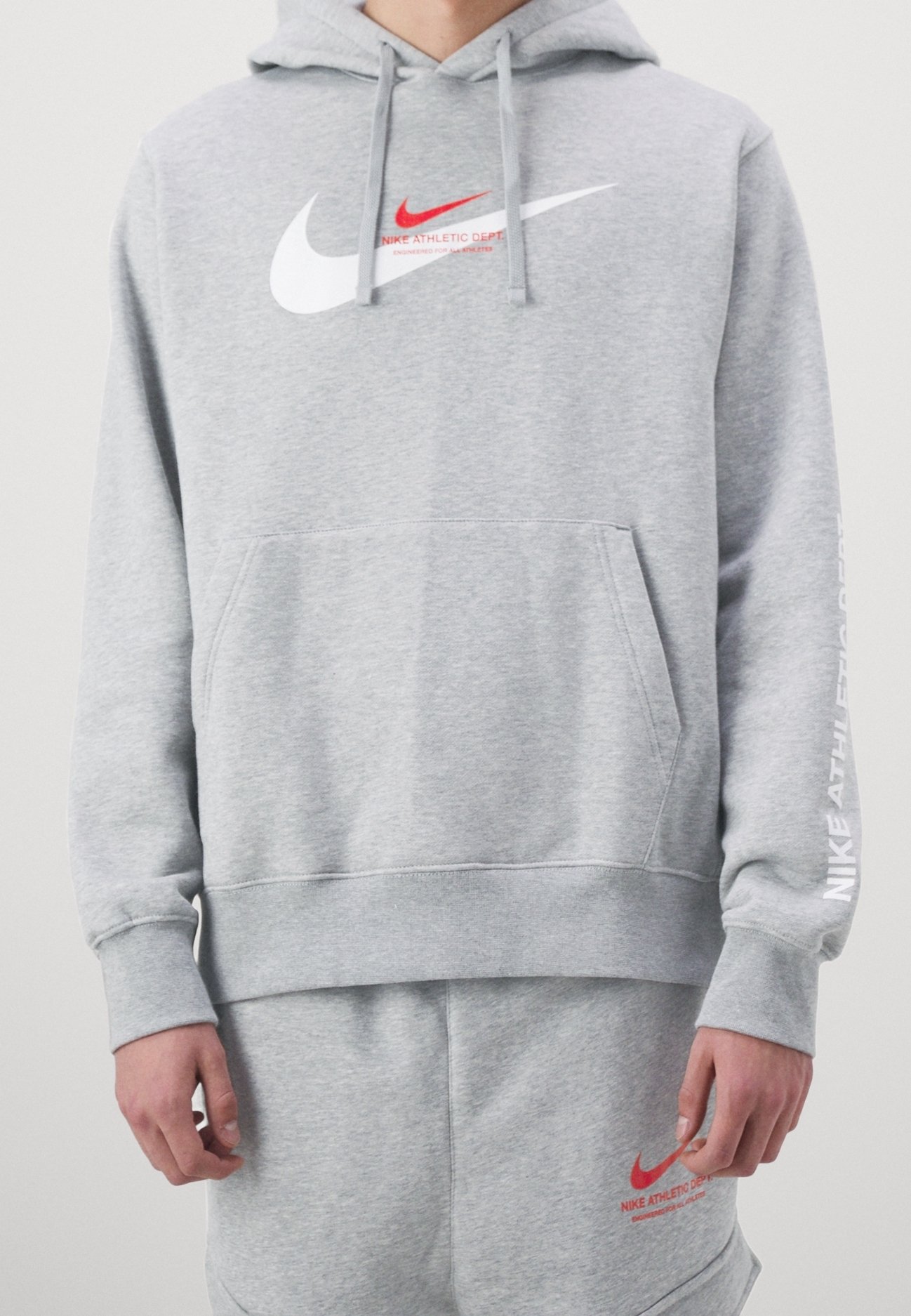 nike all over print swoosh hoodie grey