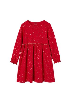 Vertbaudet, VERTBAUDET FESTLICHES MÄDCHEN KLEID MIT GLANZSTERNEN - Jerseykleid - rot