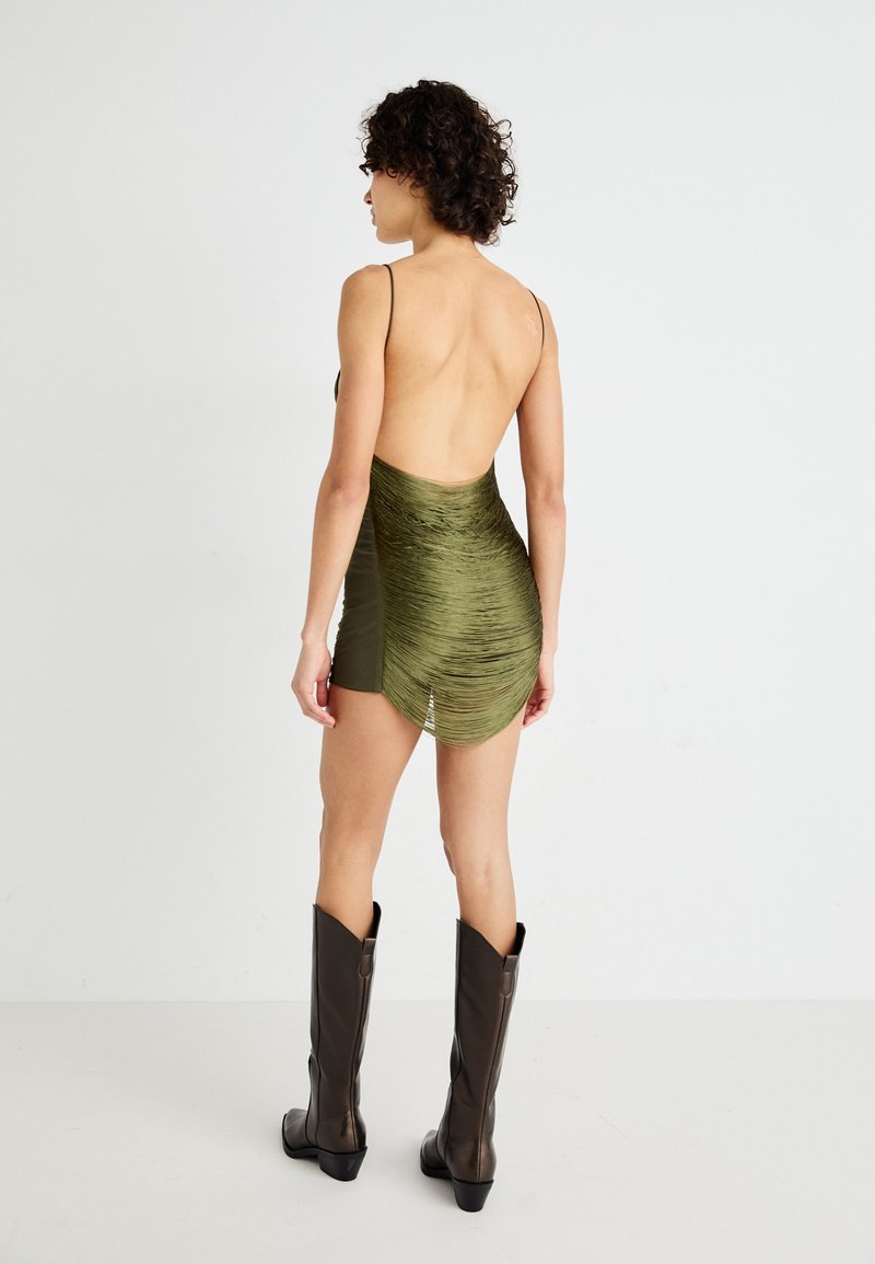 jaded london dress green Lavinia Backless Fringe Mini Dress | Jaded London main image 1