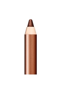 Matita in bronzo con una punta appuntita e scintillante, dotata di un cilindro metallico e riflettente e di un cappuccio in legno testurizzato, progettata per un'applicazione precisa.