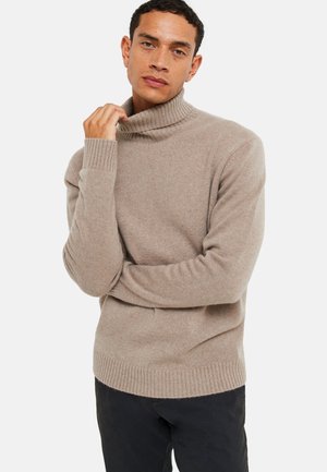 COL ROULÉ - Pullover - beige chine