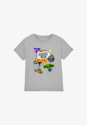 NETFLIX, STRANGER THINGS TALES FROM 85 SCRAPBOOK ICONS UNISEX - Print T-shirt - mottled light grey