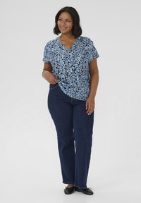 Kaffe Curve AMINA WING SL  - Camicetta - black windsurfer flower print
