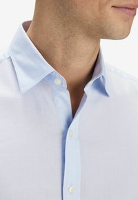 John Henric TWILL SOLID BUTTON UP - Skjorta - mid blue